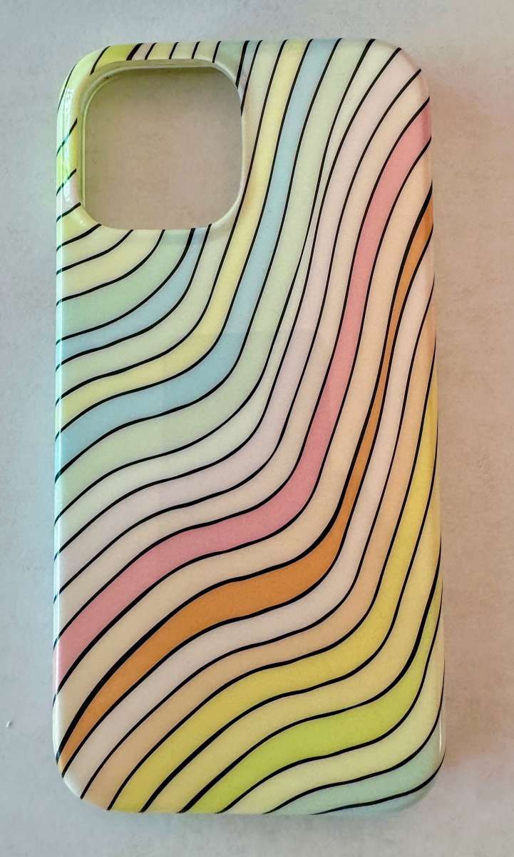 iPhone 12 Mini Pastel Rainbow Lined Hard Case