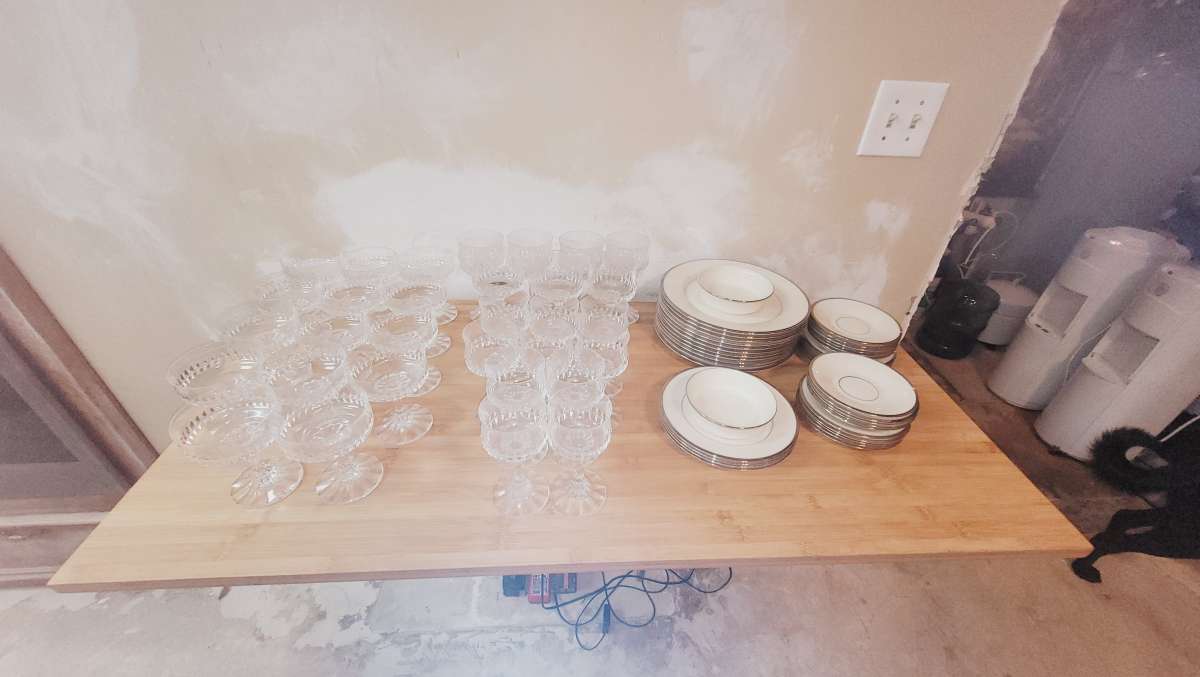 Lenox China and crystal stemware