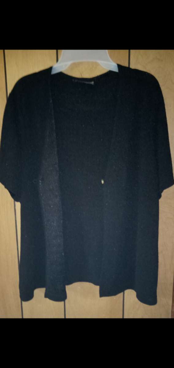 Womens Short Sleeve Black Blouse