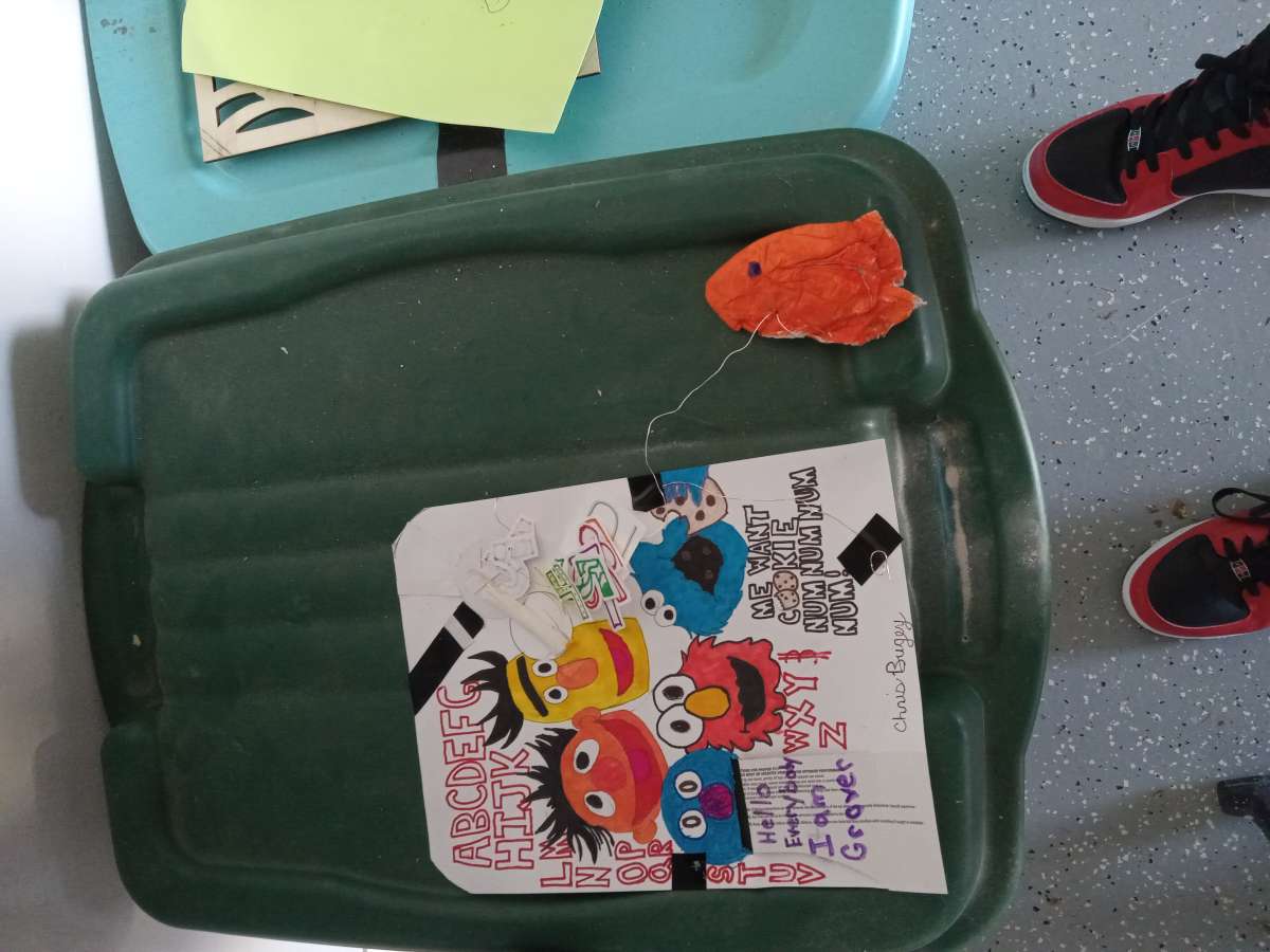 sesame street picture I drew then filled with markers