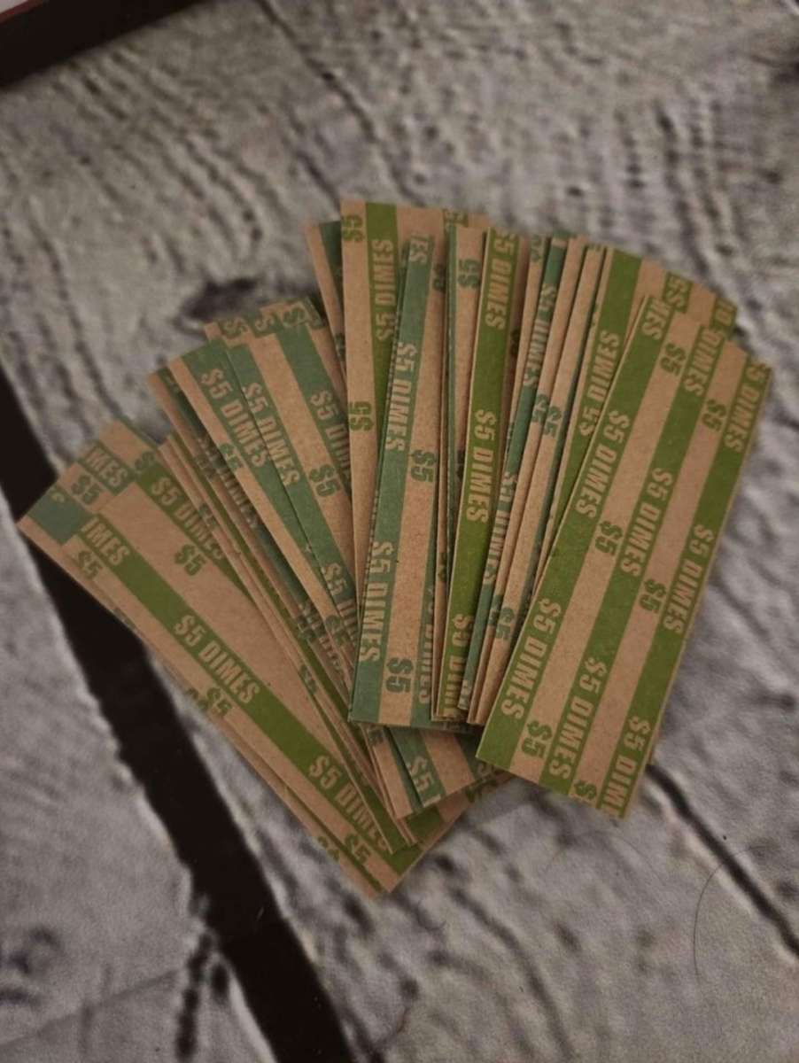 Coin Tray and Tubes with Color Coded Coin Wrappers