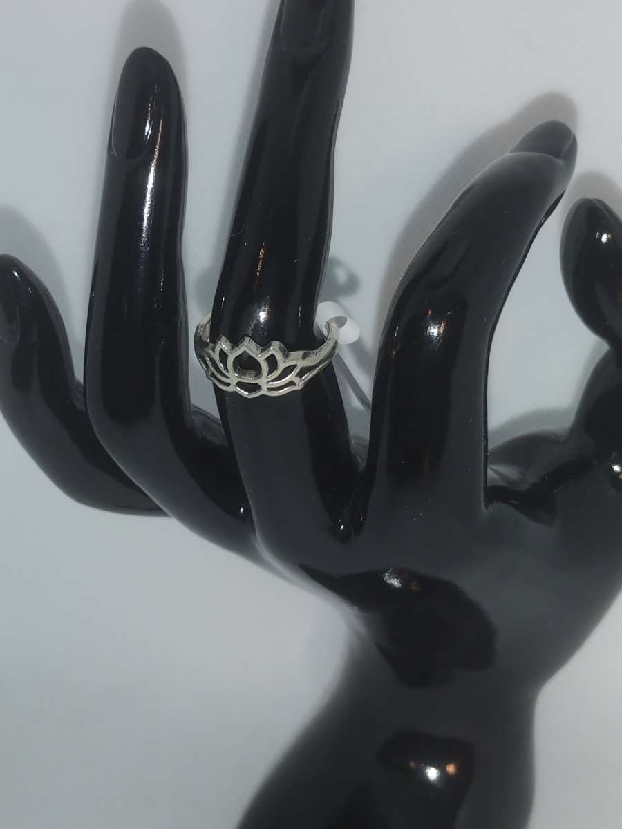 Silver Lotus Flower Ring