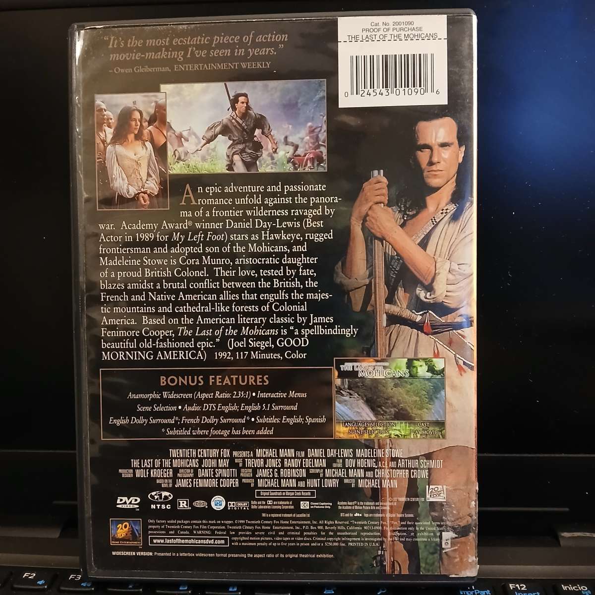 The last of the Mohicans movie DVD