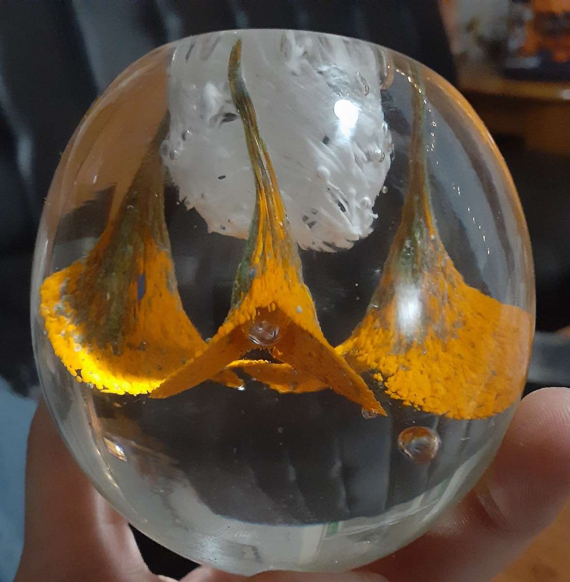 vintage glass paperweight