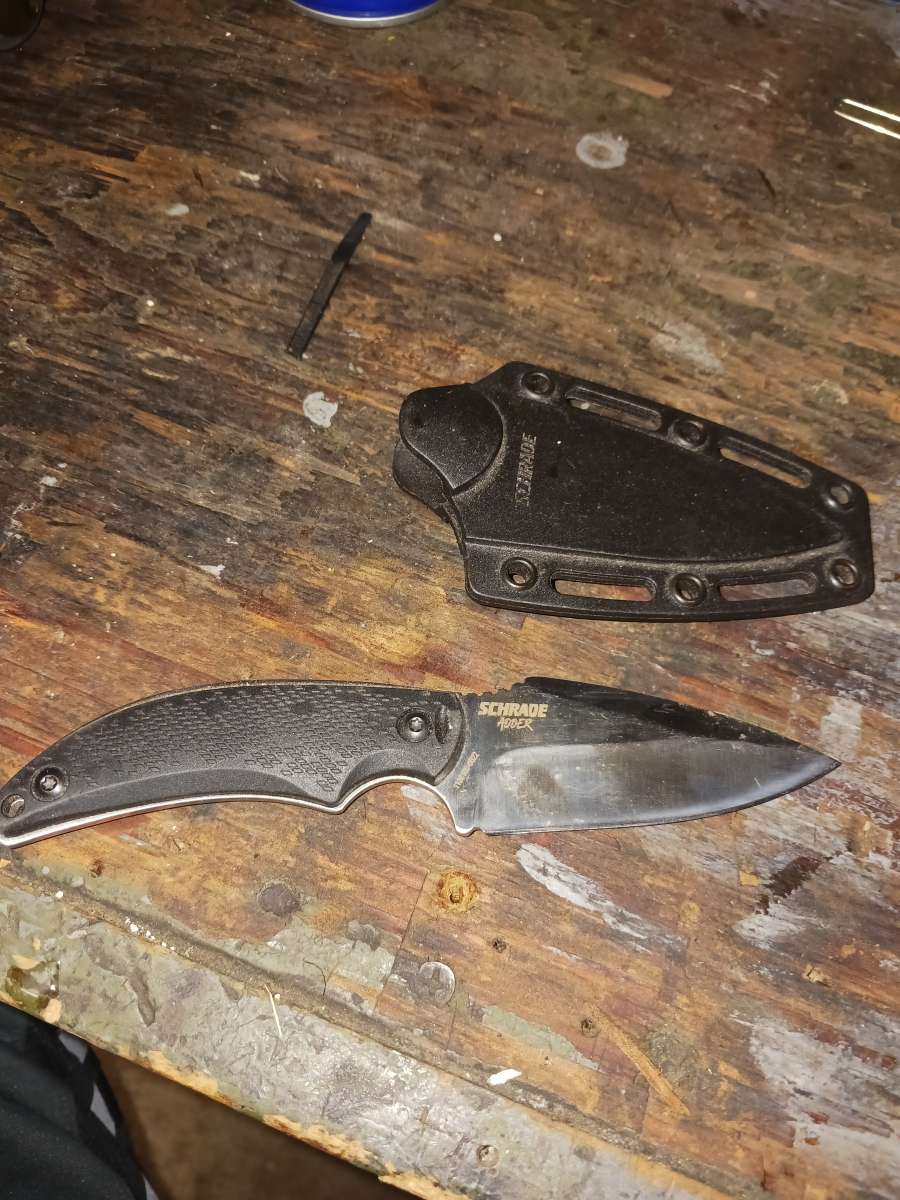 Schrade Adder Fixed Blade Knife Drop Point Satin Blade Polym