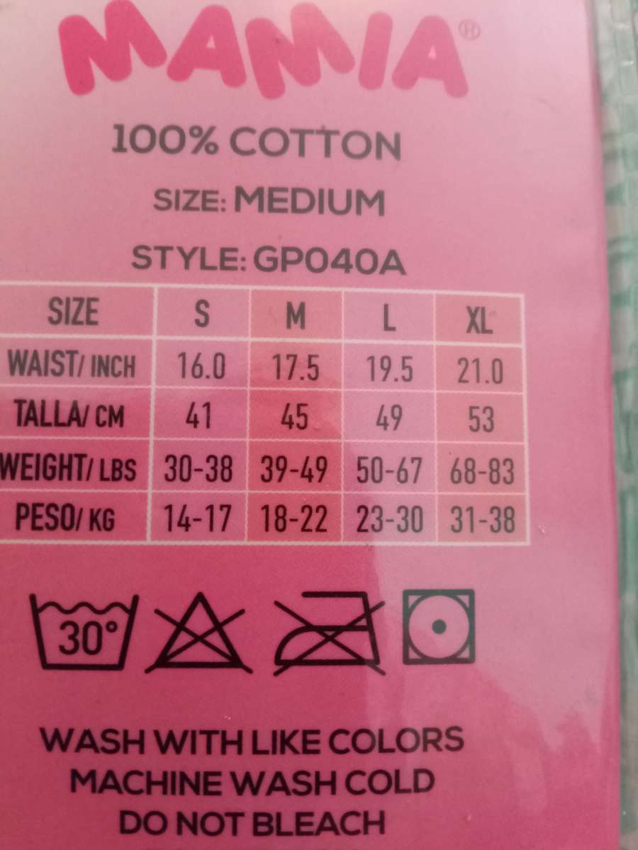 girl brief mamla on the back size