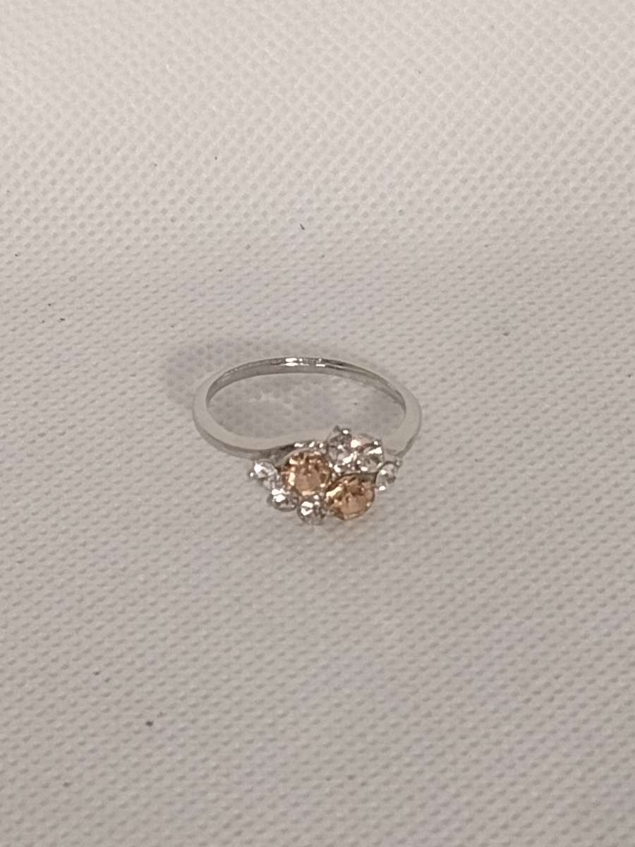 Peach Cluster Silver Ring