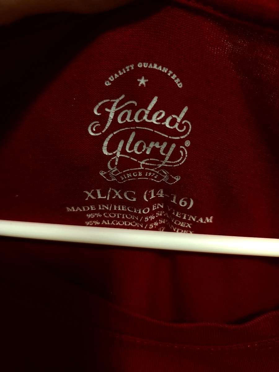 XL 14 to 16 Girls Faded Glory Red Long Sleeve Shirt