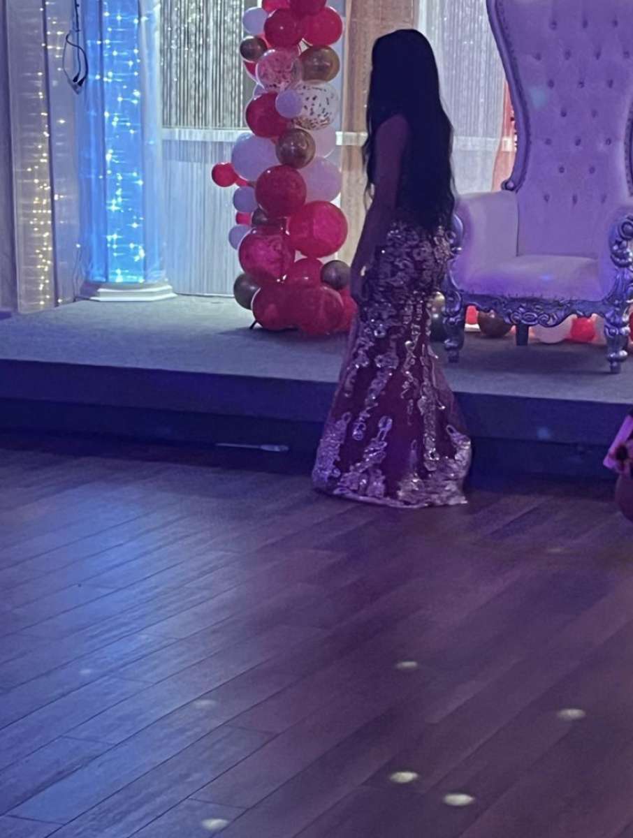 burgundy and gold gorgeous gown