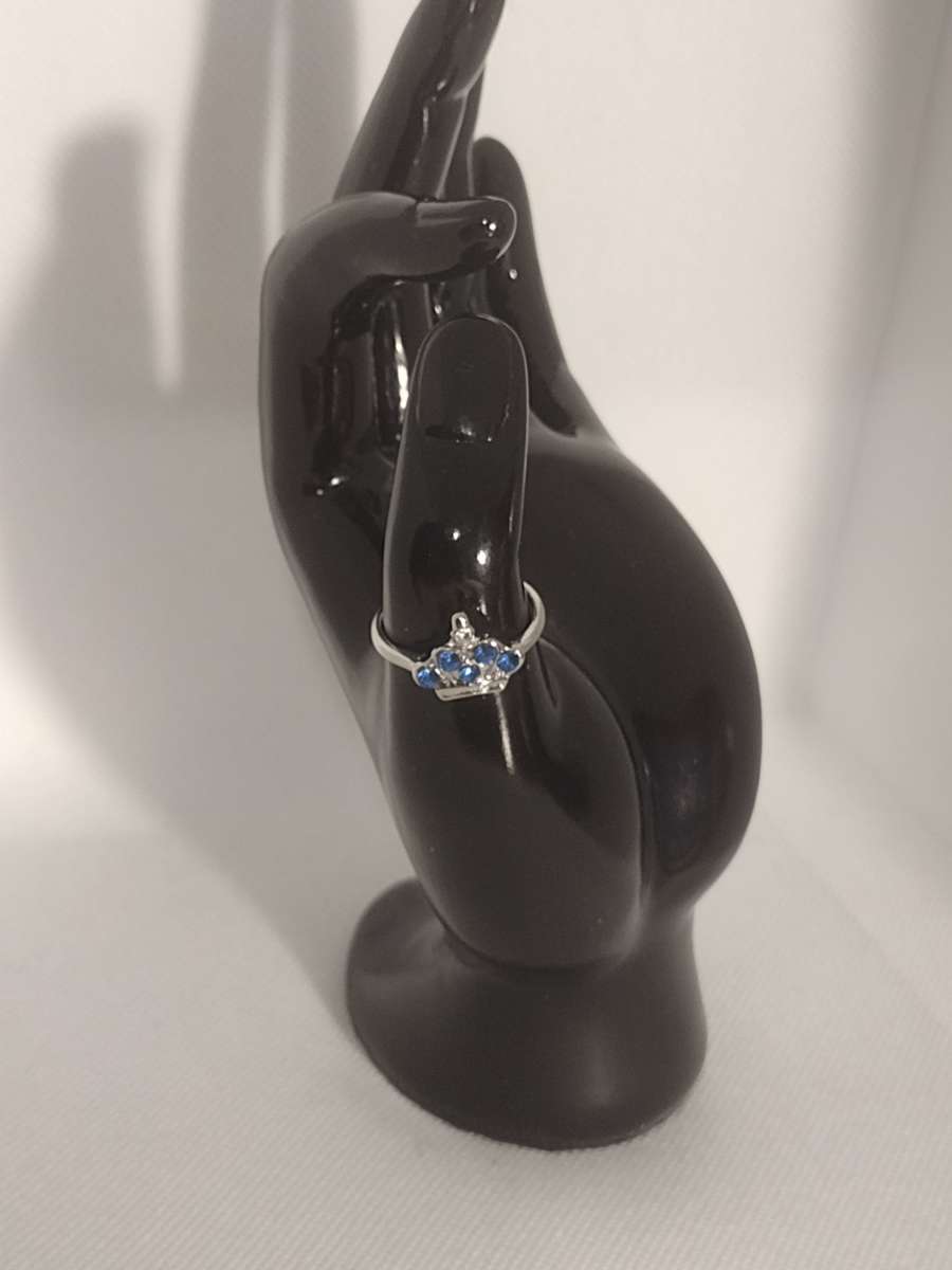 Blue Crown Silvery Ring