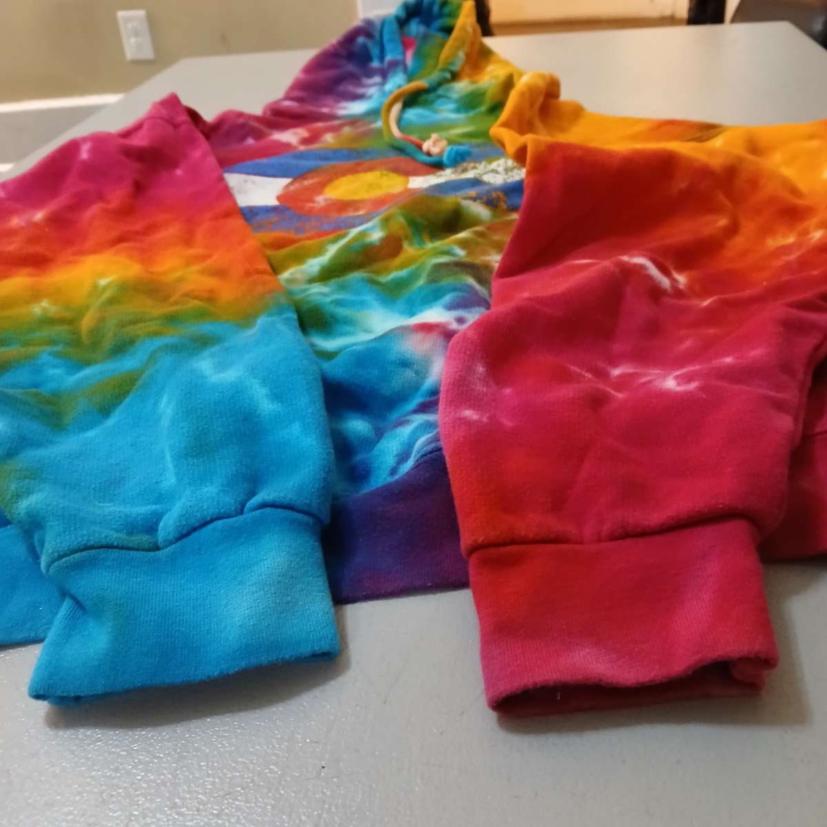 Colortone dyed rainbow hoodie