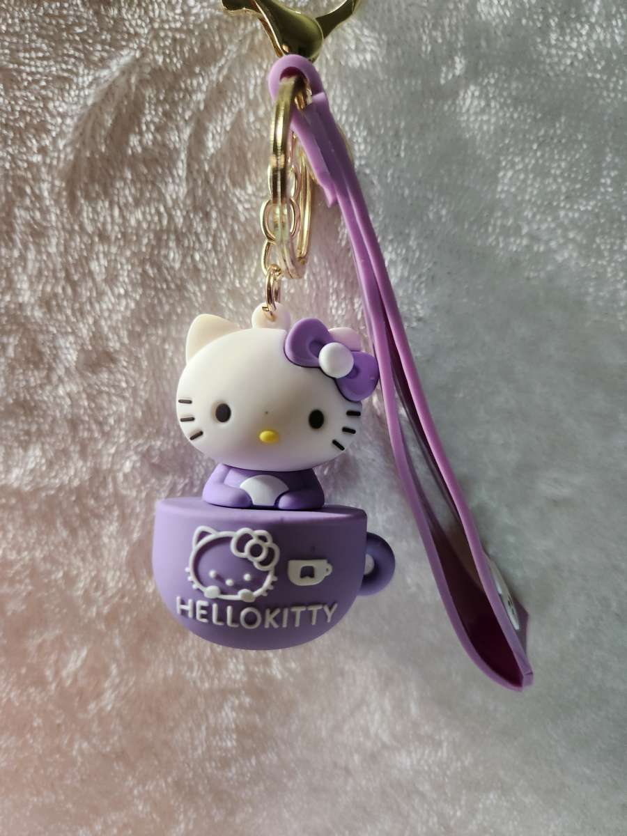 Hello Kitty Purple Teacup Keychain