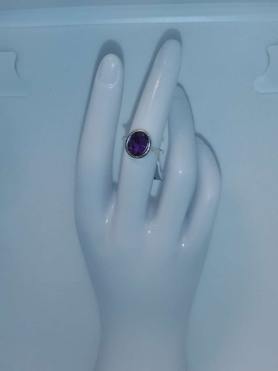 Purple Oval Cut Ring