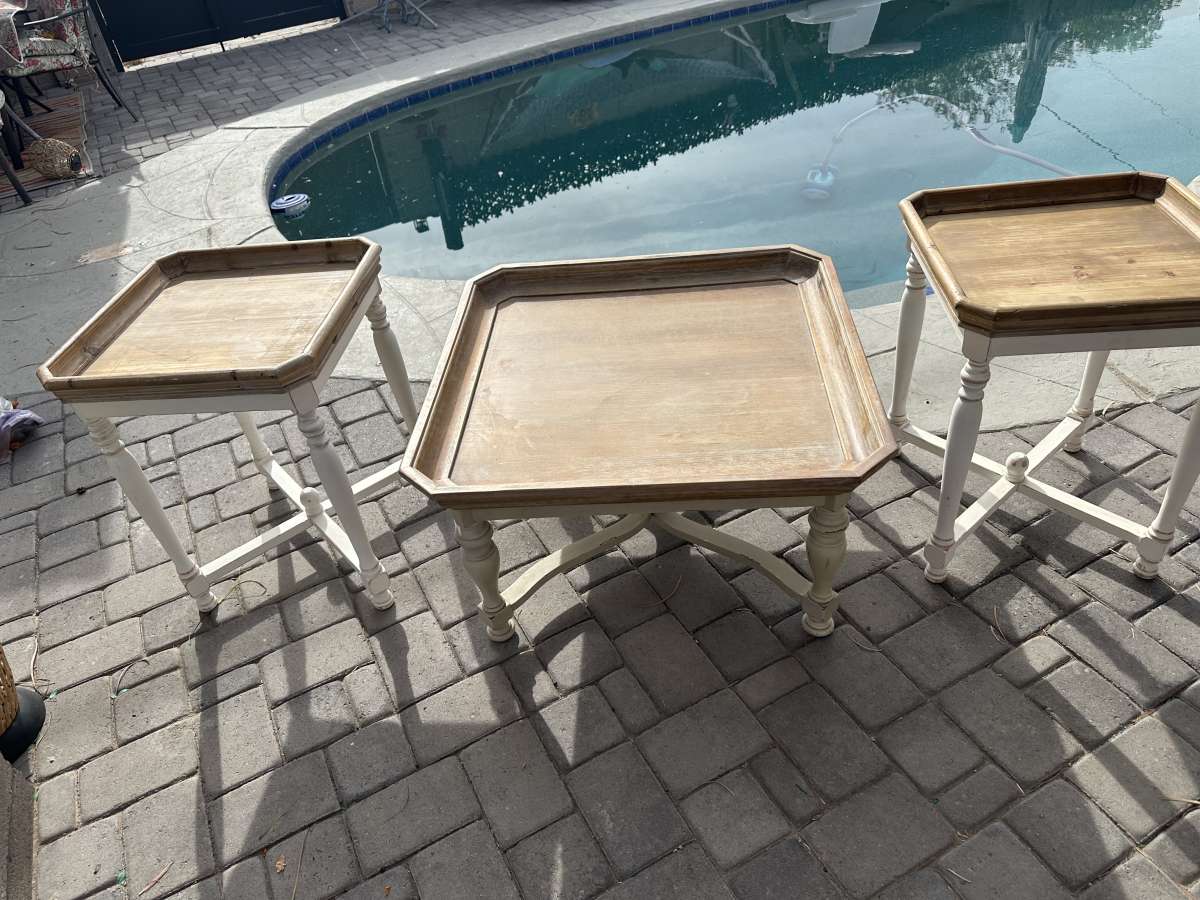 Wooden Coffee and Side Table Set