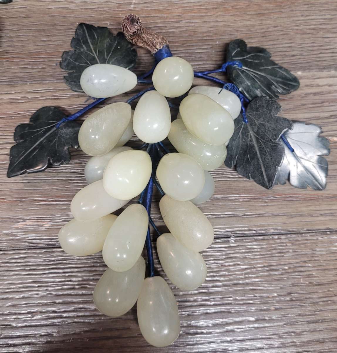 Beautiful antique Genuine jade stone grapes set of 3