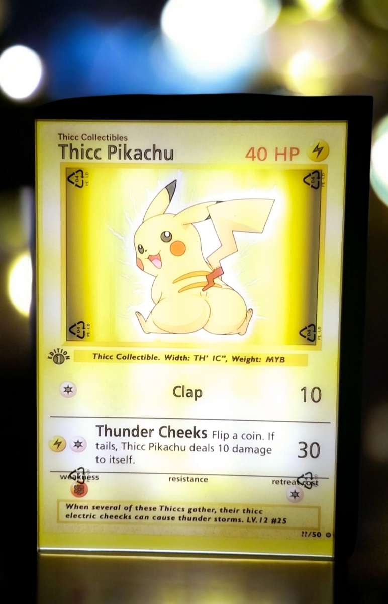 Thicc Pikachu Outline Lamp