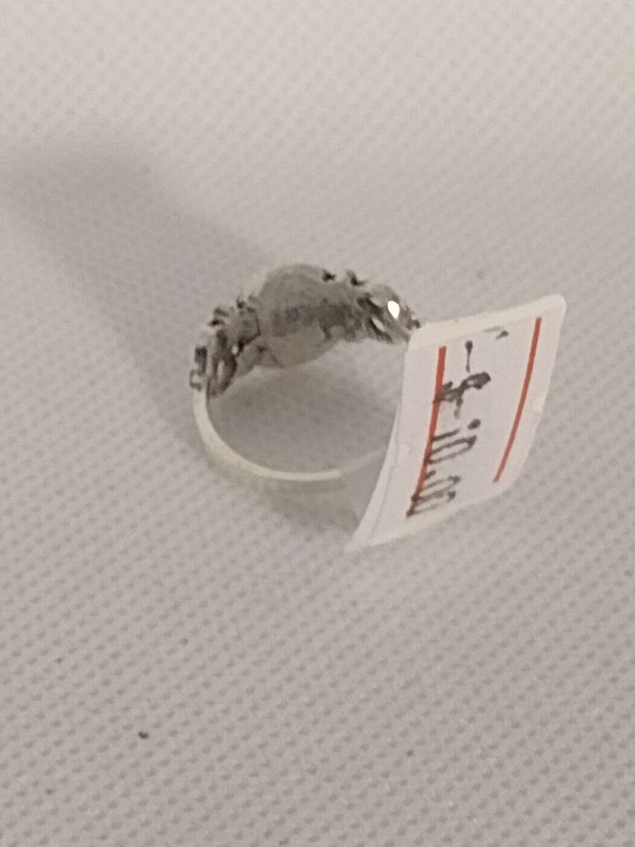 Blue Mirror Style Silver Ring