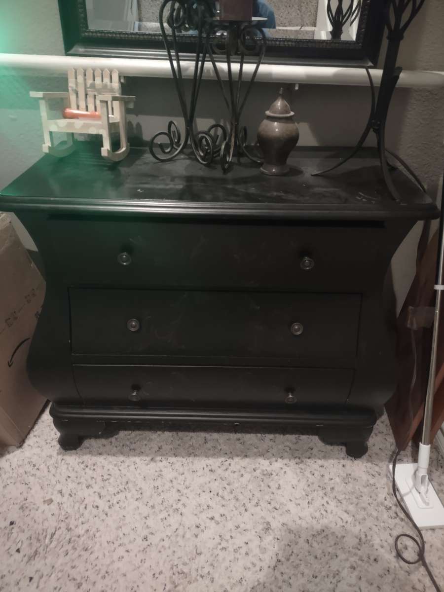 solid black dresser