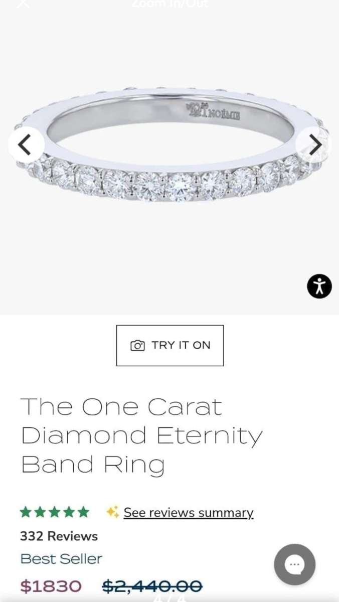 N0EMIE 18K White Gold Diamond Band Ring