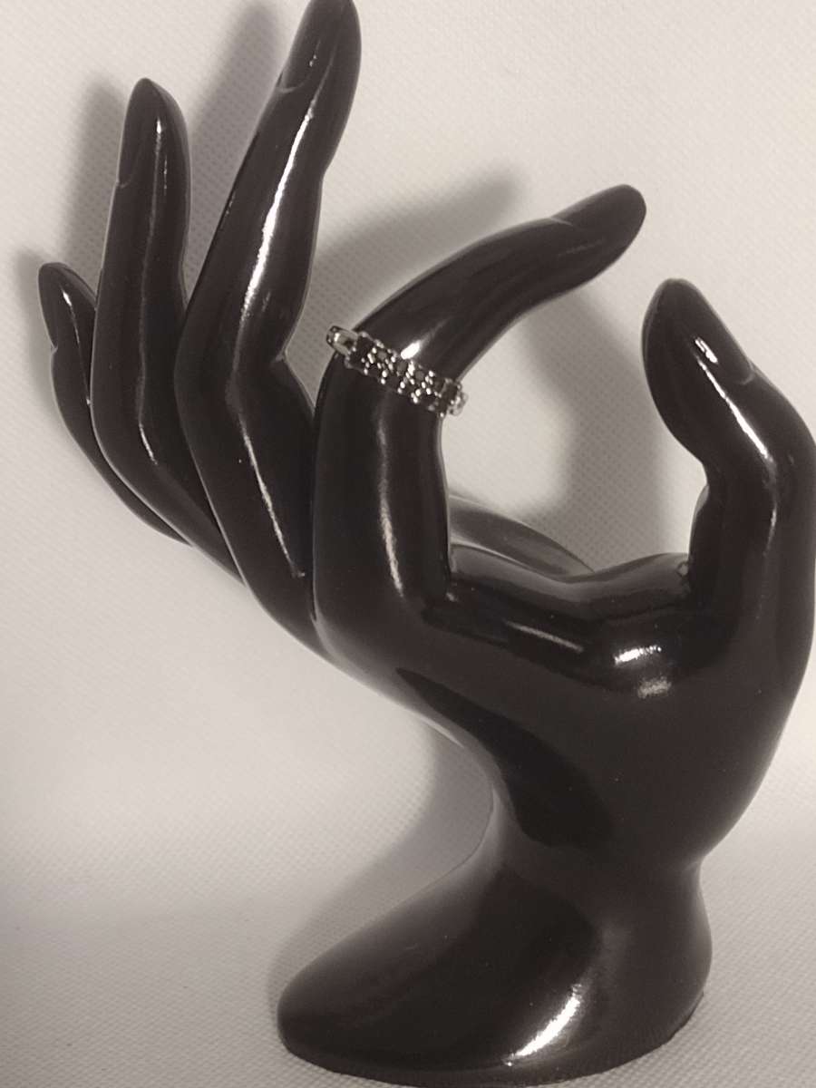 Black Twelve Silvery Ring