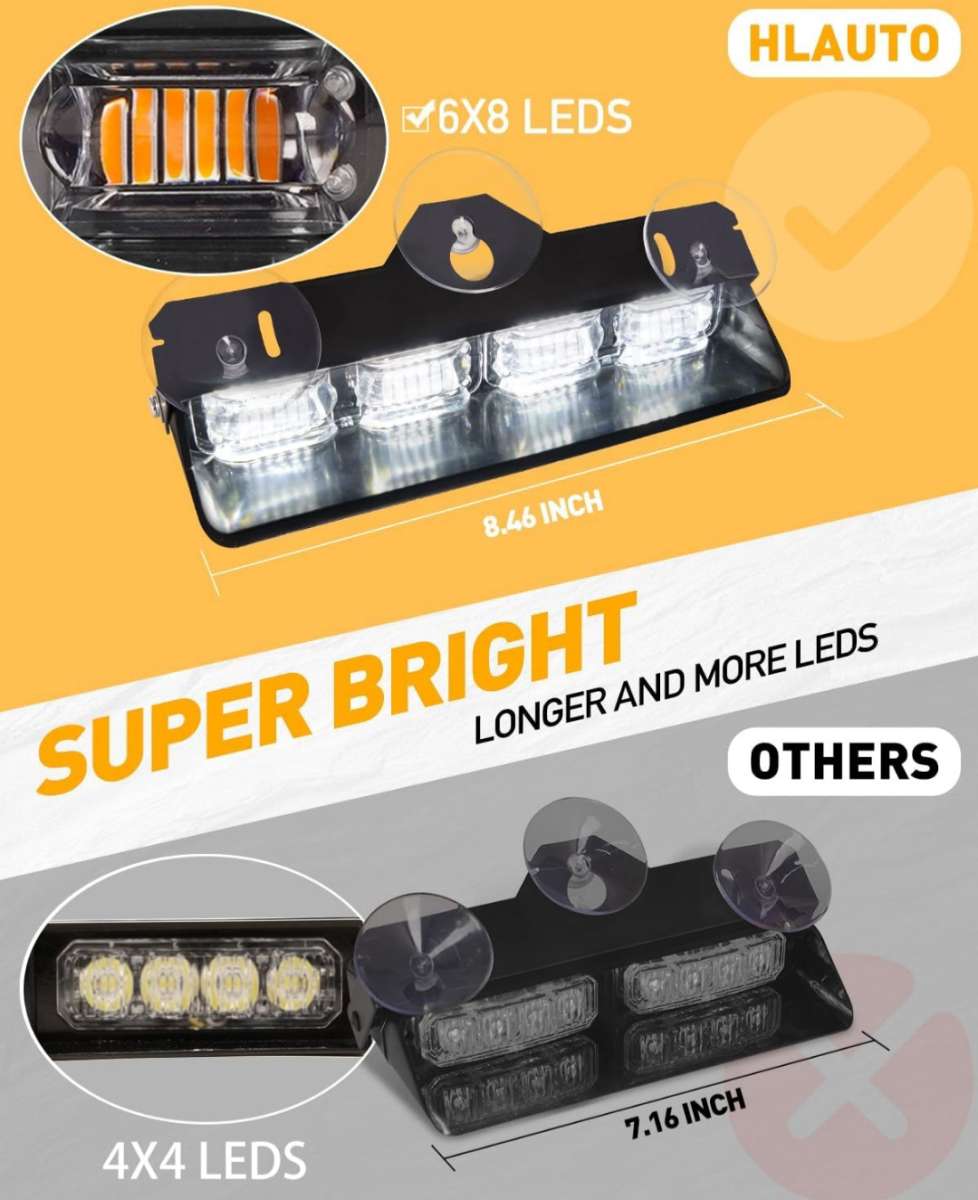White New LED Emergency Light Bar