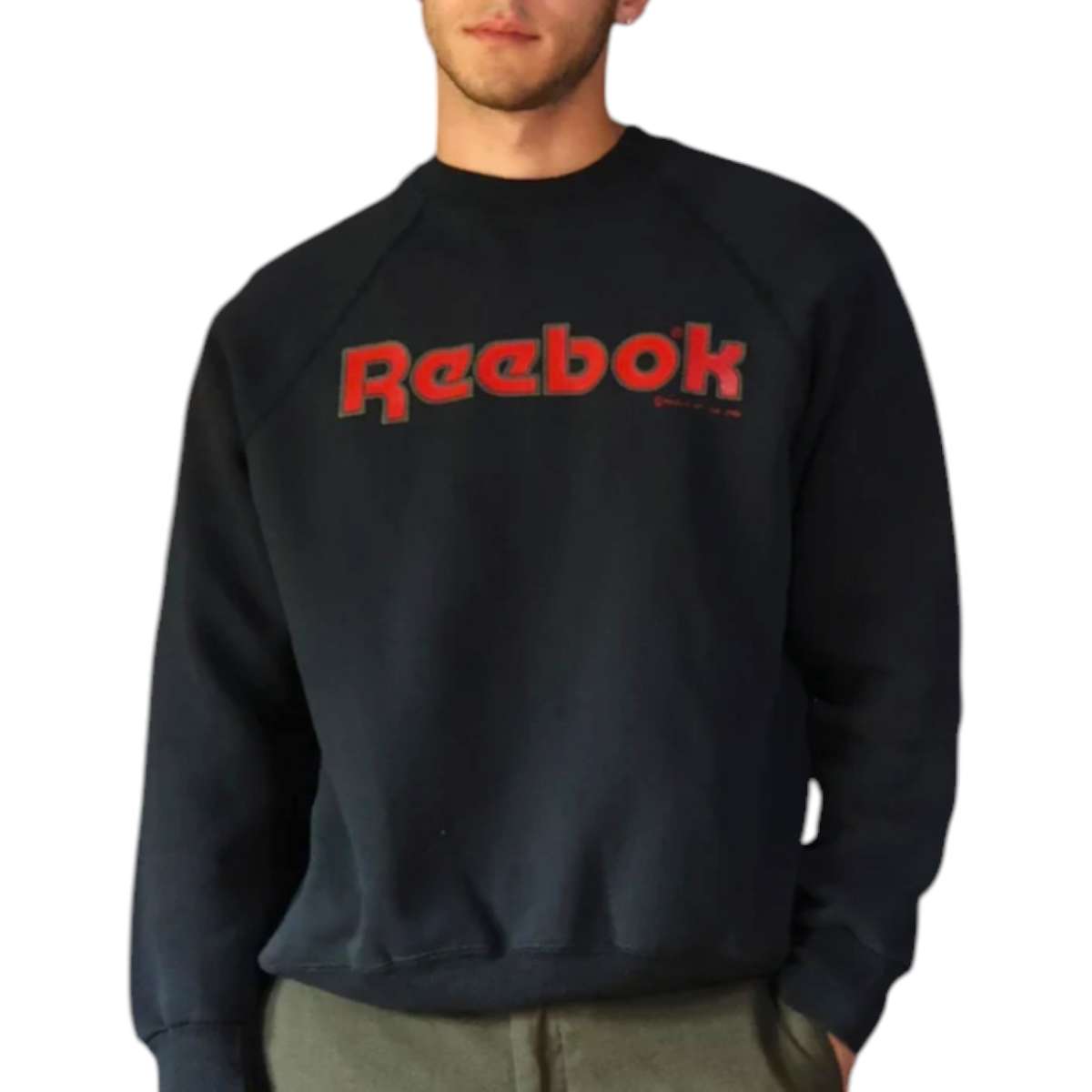 Mens 1986 Vintage Reebok Medium Crewneck Sweater Sweatshirt