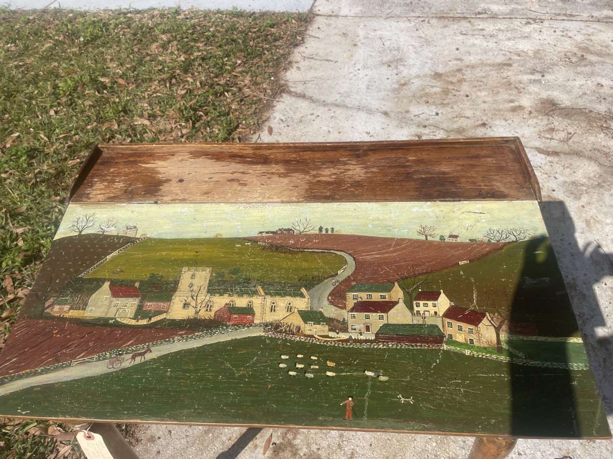 Primitive Hand Painted Art Desk