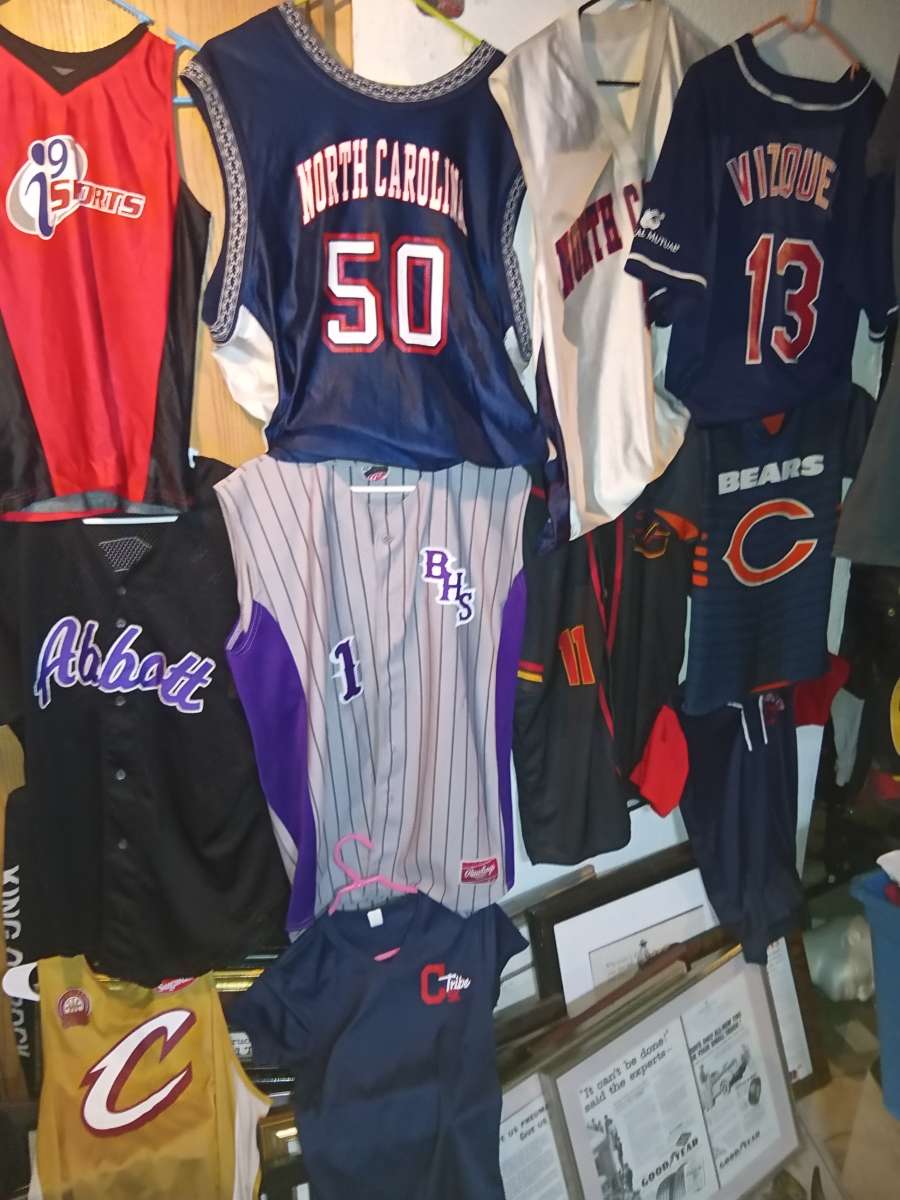 around 60 sport jerseys baseball football NBA