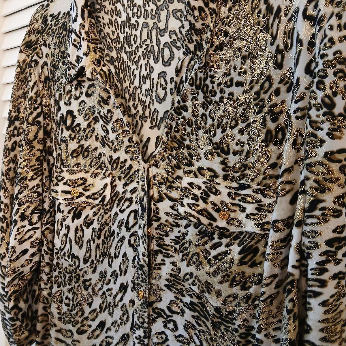Emily Daniels Leopard Print Blouse Size 1X