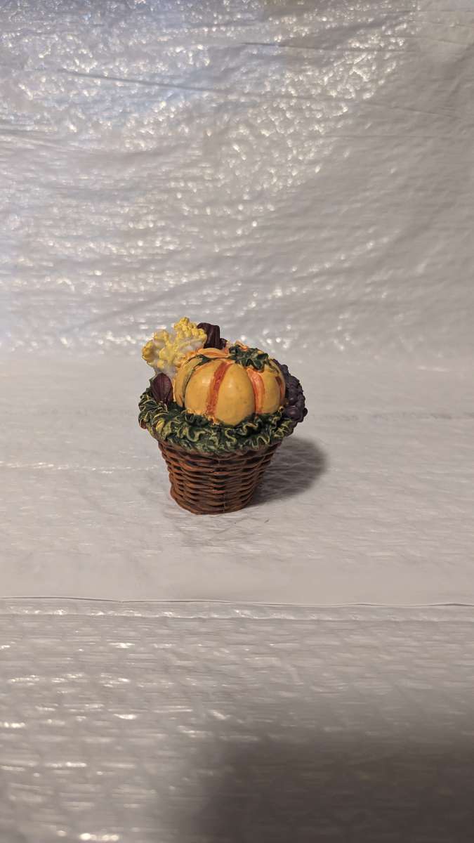 Cornucopia Figurine with a Sunflower and Gourds Harvest  Tha
