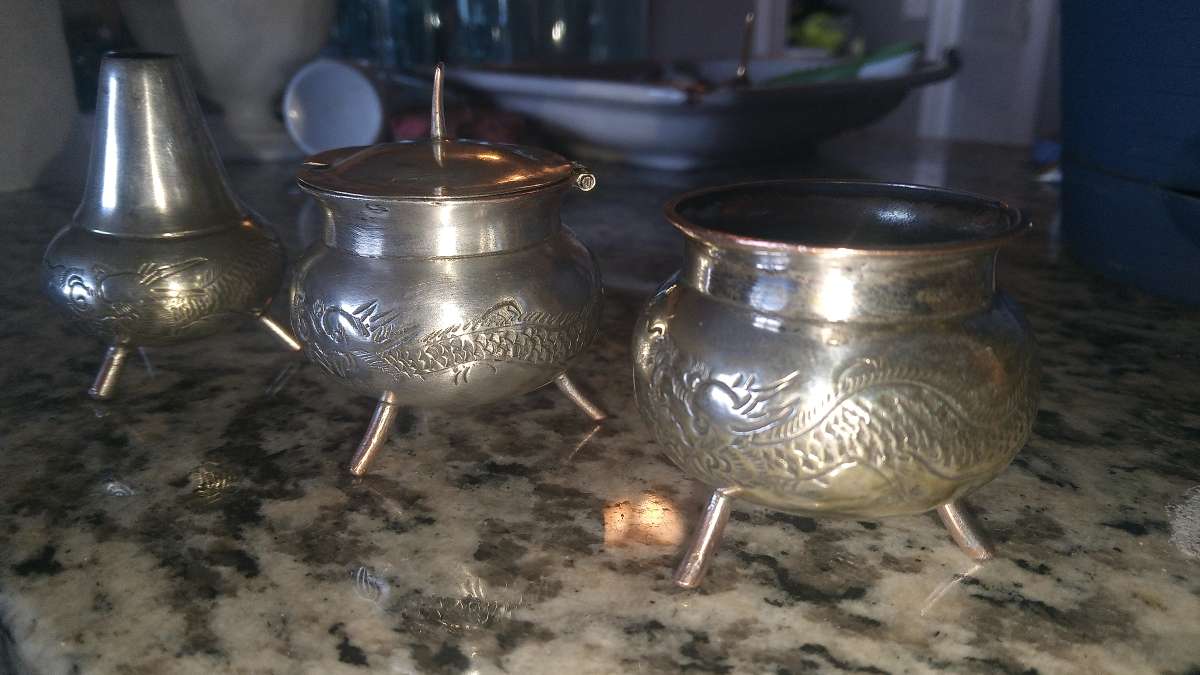 3 antique Japanese salt and pepper shakers