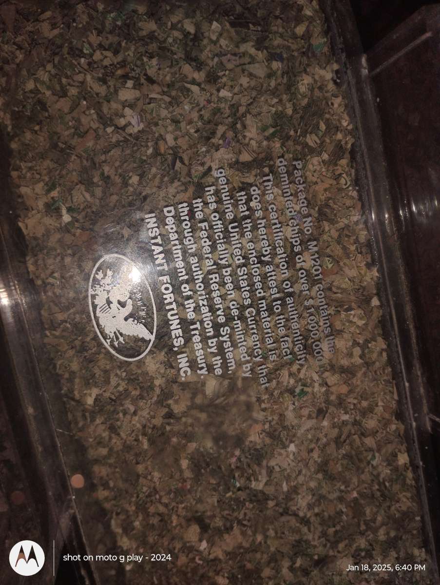 1 million dollars in a plastic money symbol container