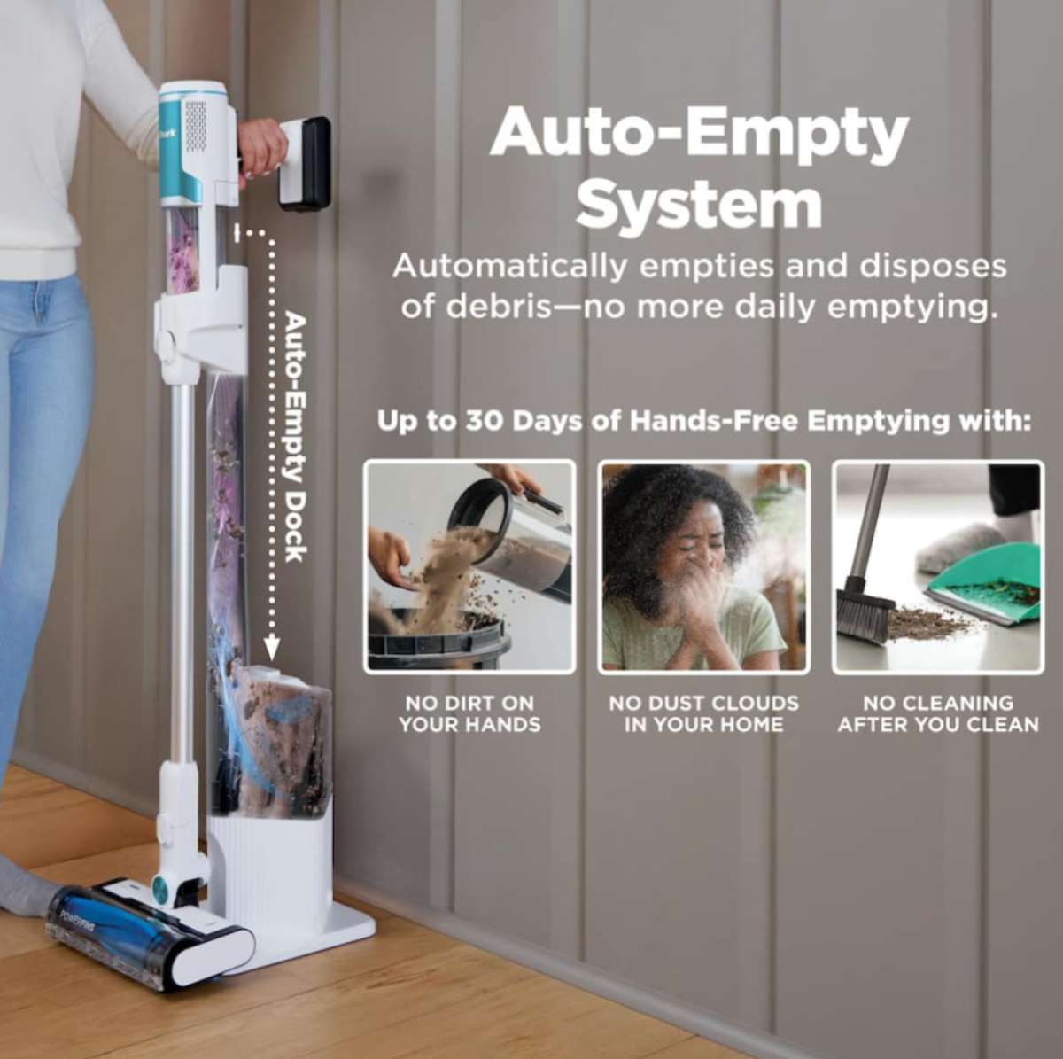 Shark Clean  Empty Cordless Stick Vacuum Cleaner Auto Empty