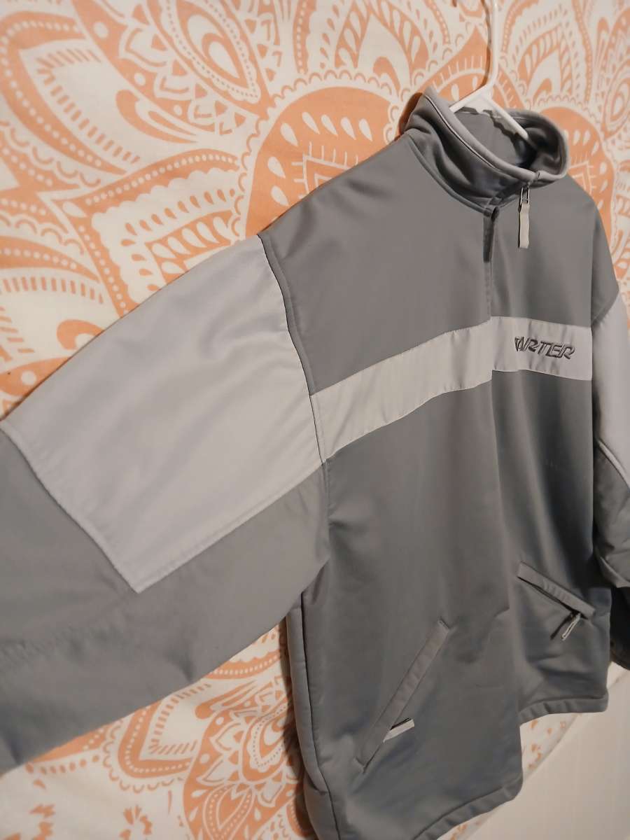 Starter Full Zip Track Warm Up Jacket Gray Mens Large