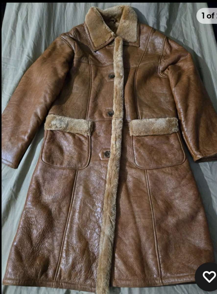 Large Lucky Lether Co Coat Tan