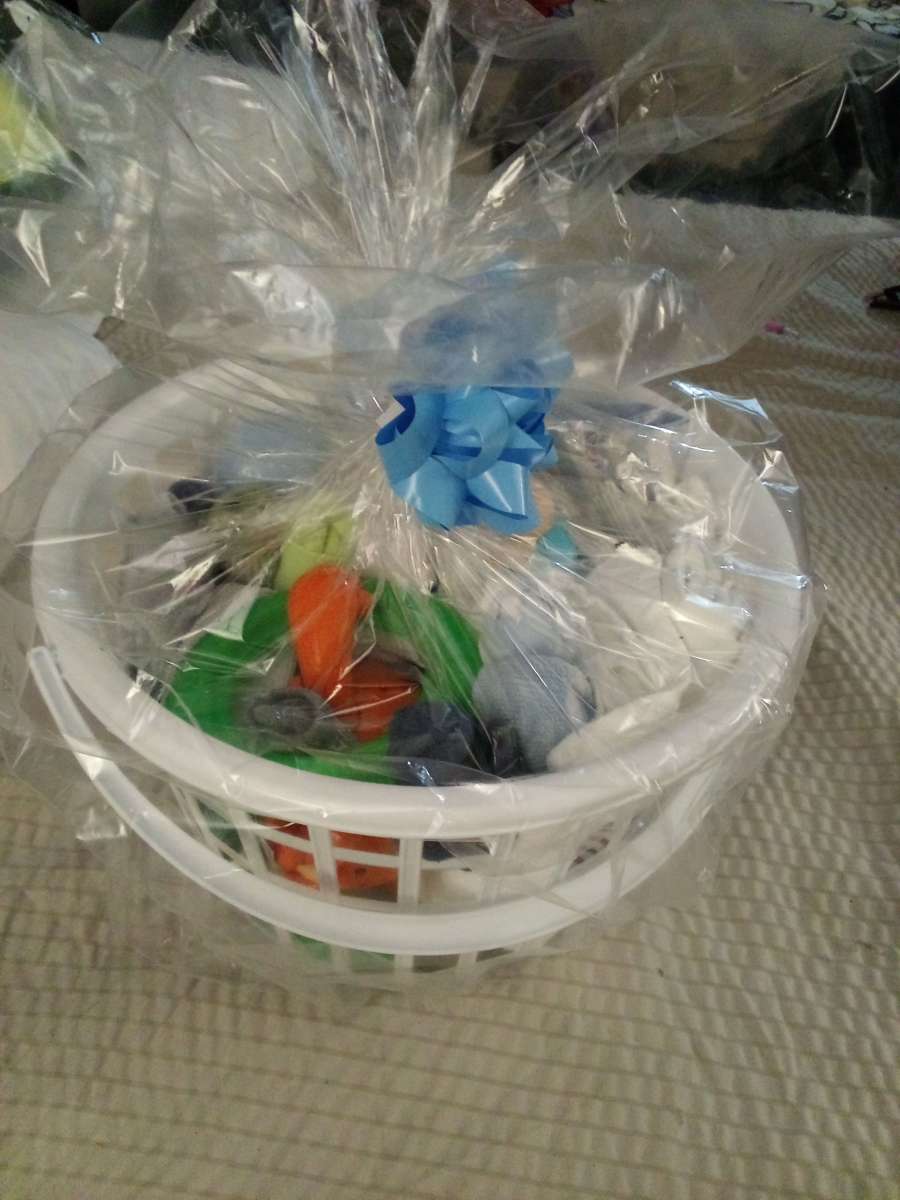 BABY SHOWER LAUNDRY BASKET GIFT FOR A BOY