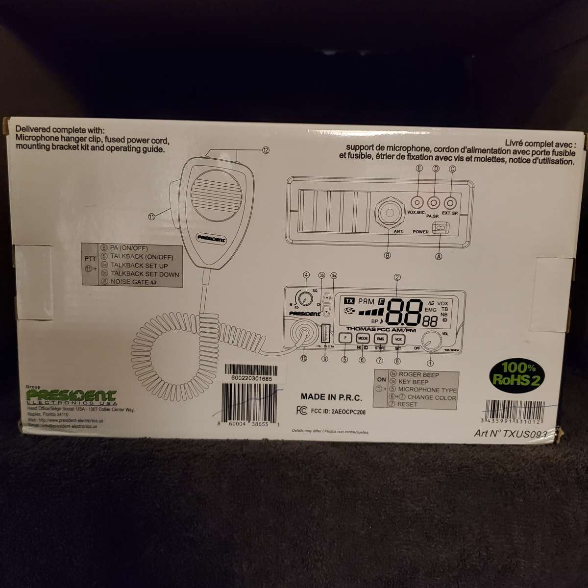 Thomas FCC CB Radio  Model TXUS093  Brand New  RRR Electroni