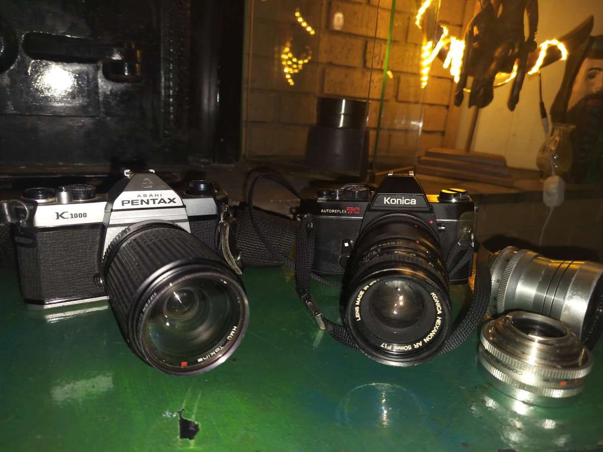 Pentax and Konica 35mm cameras