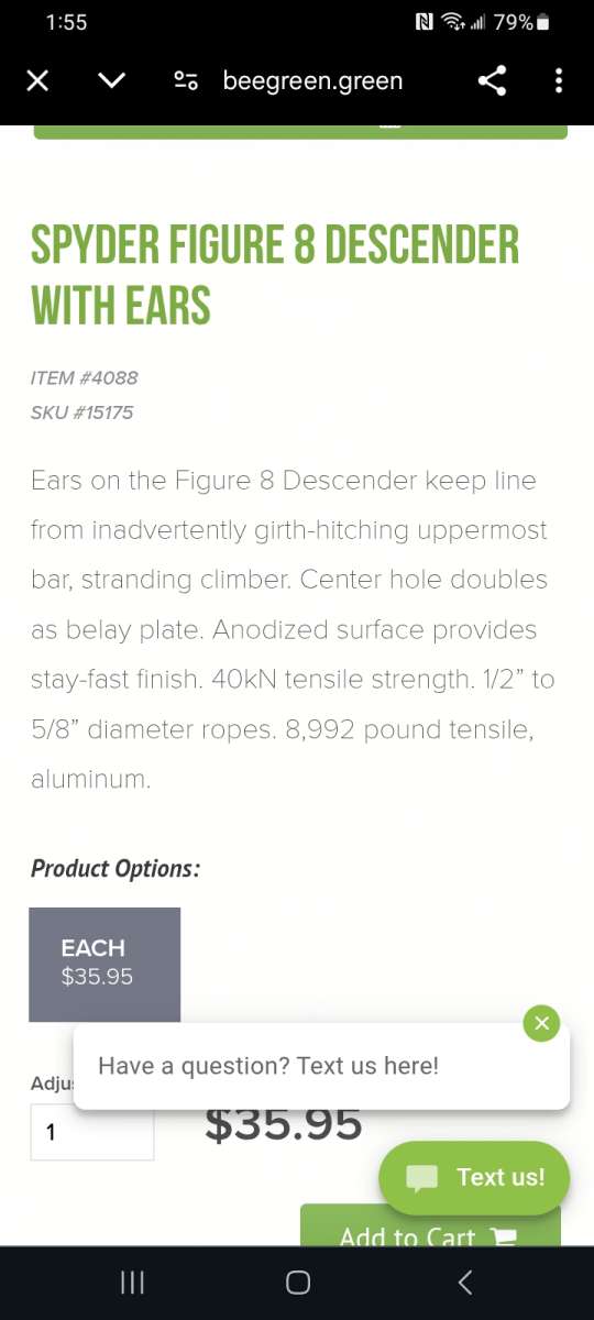 Spyder Figure 8 Descender With Ears