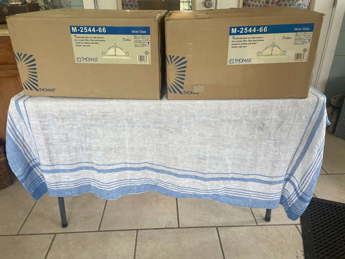 2 Brand New Thomas Lighting Alabaster Pendants