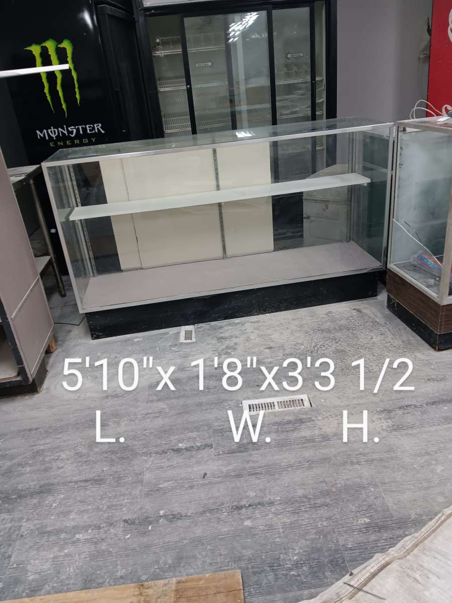 Glass Display cases with lights