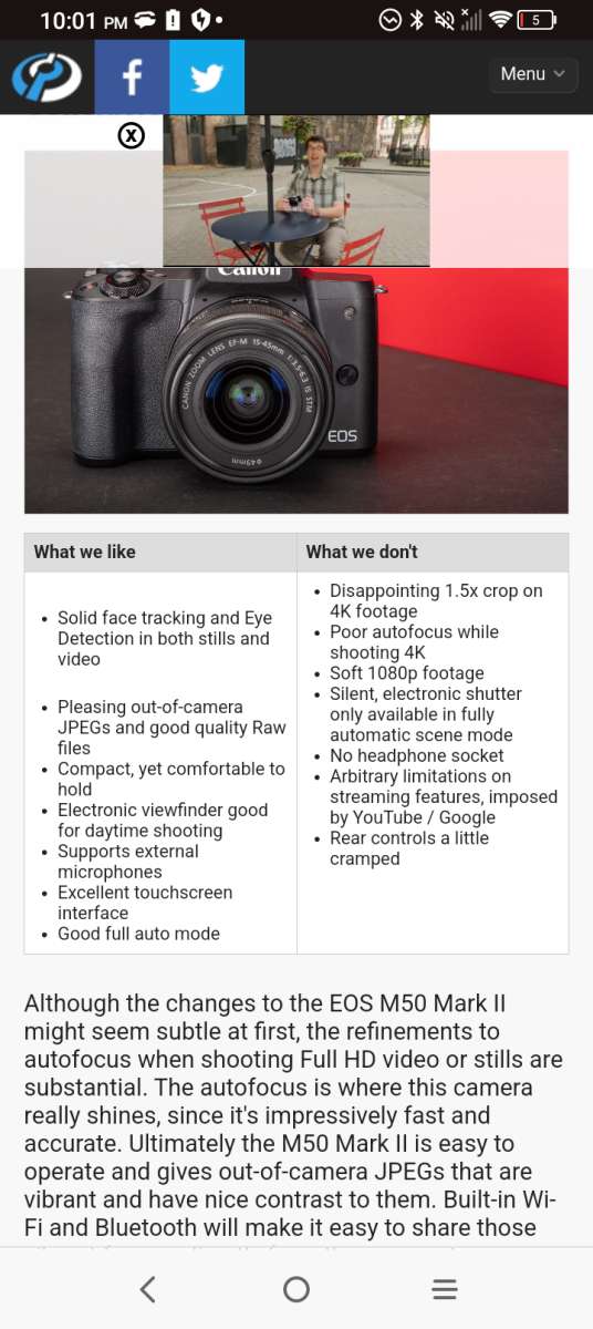 Canon EOS M50 Mark ii mirrorless 4k camera