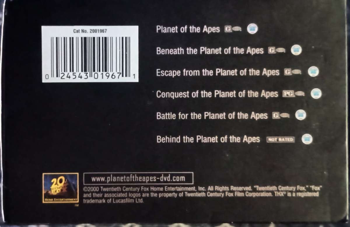 The 6 DVD original Planet of the Apes saga