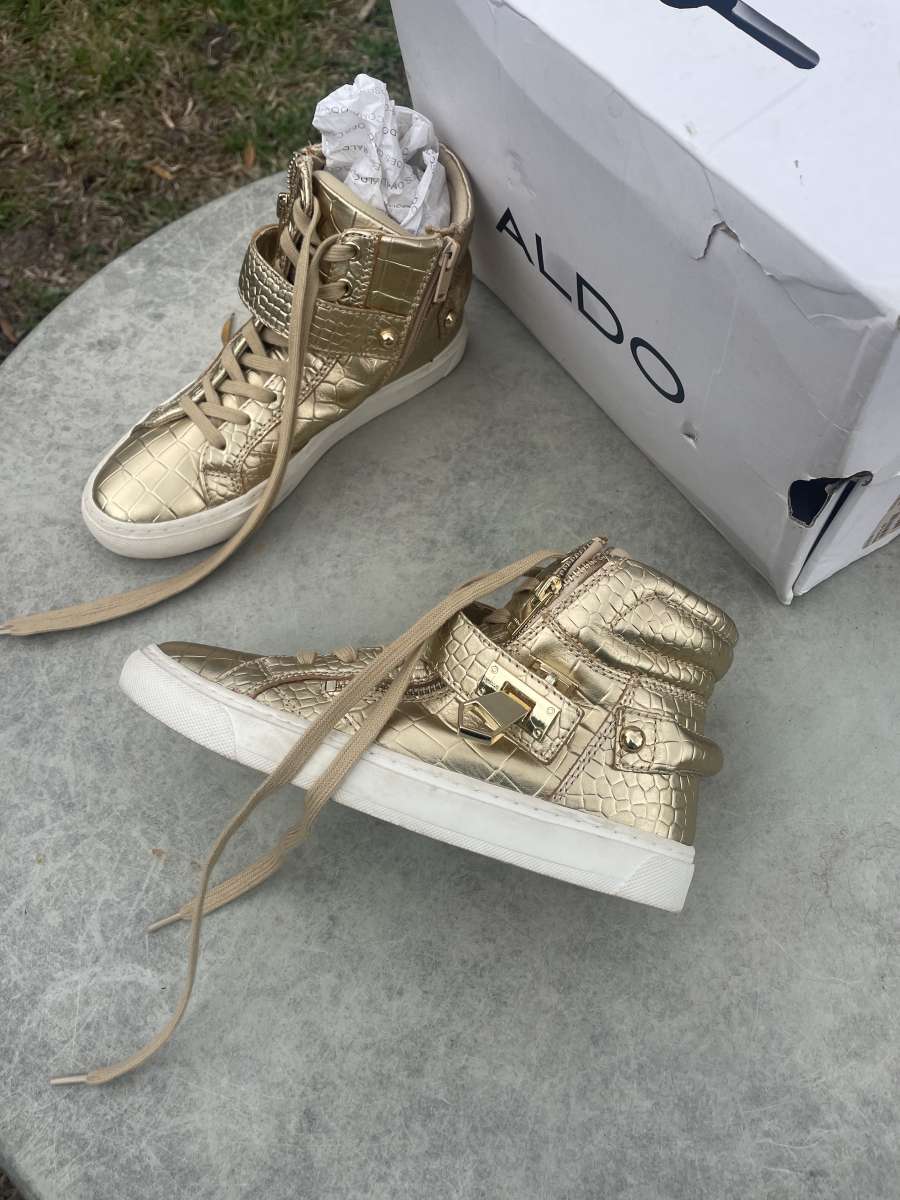 Like New Gold  Aldo High Tops