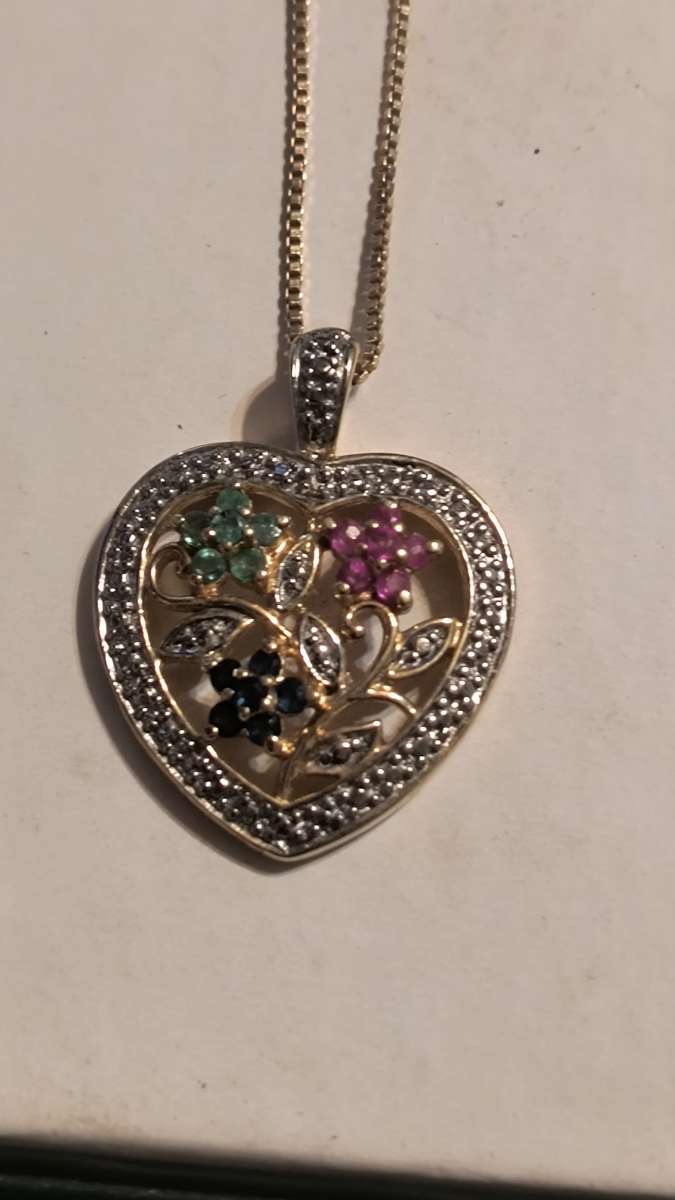 Gemstone Heart Necklace