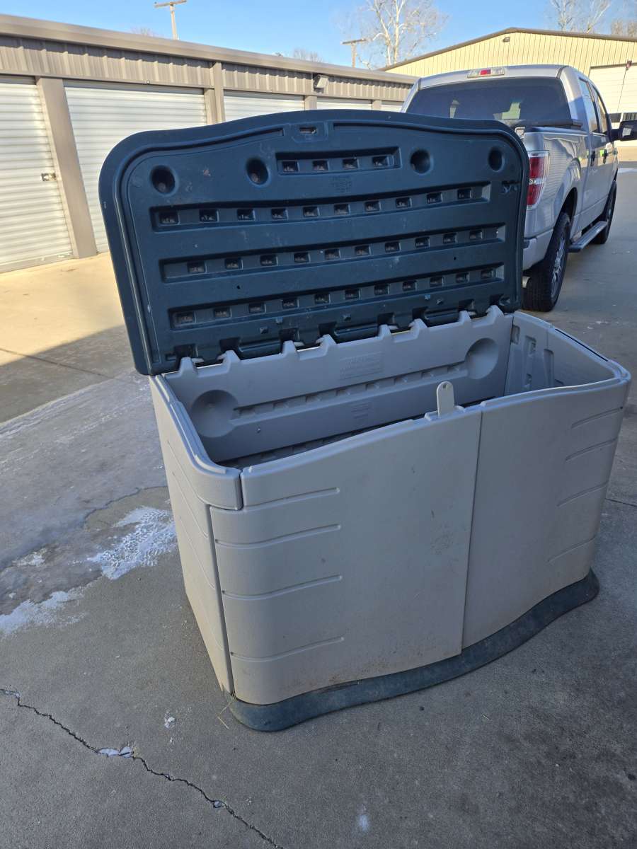 Outside container with lock and key