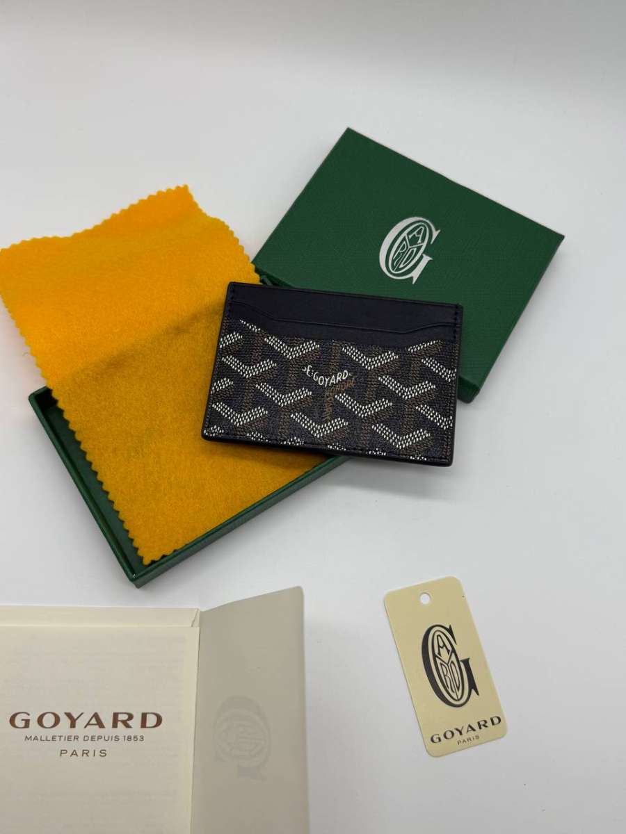Black And White Goyard Card Holder