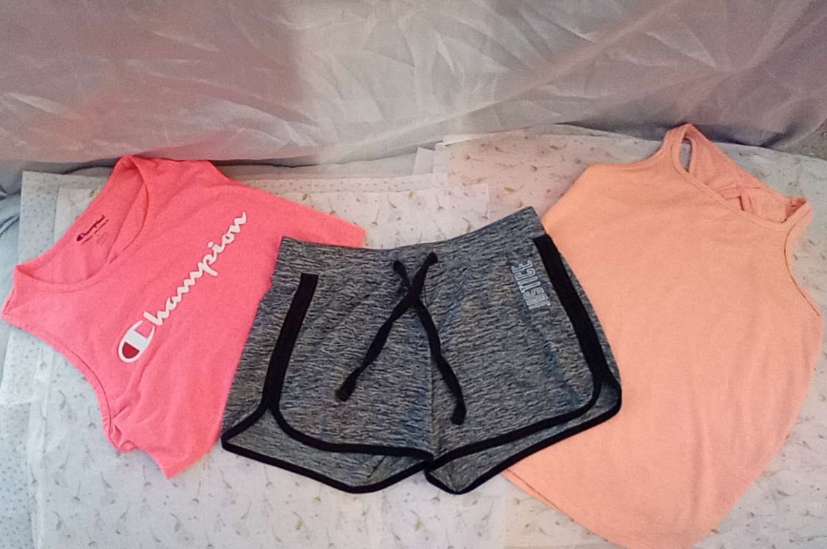 2 Champion Tanks and 1 Justice Shorts
