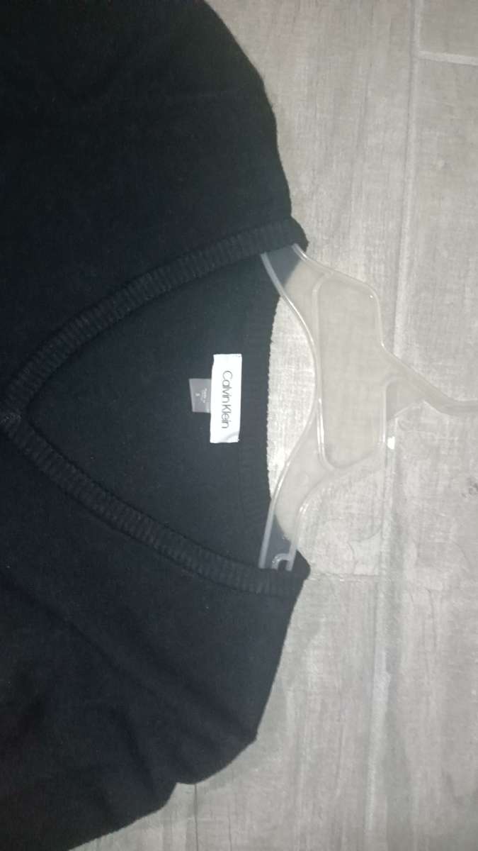 elegant modest Calvin Klein long sleeve black sweater dress