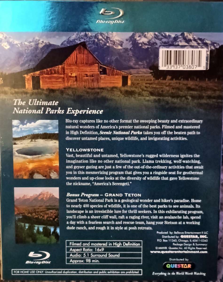 Yellowstone and Yosemite  bluray